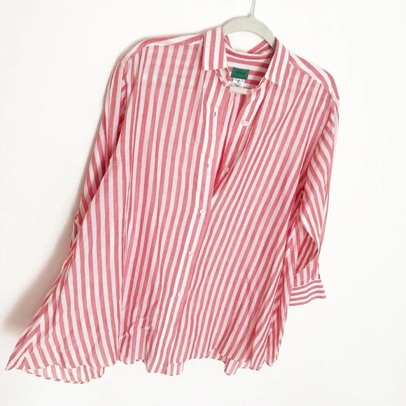 Kenzo Cotton Striped Swing Blouse - Picture 3 of 6